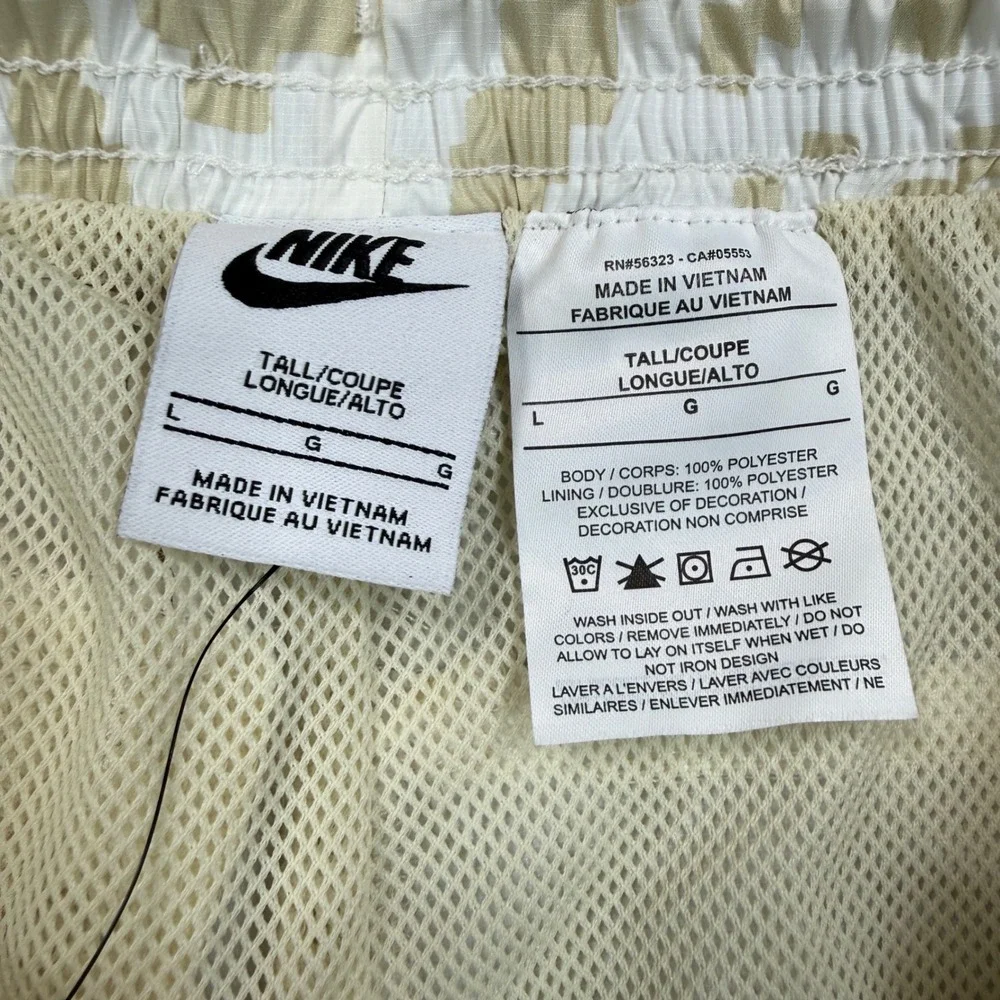 Nike Mens Size Large Tall Woven Cargo Pants Sail Khaki Print HQ9468-133 New